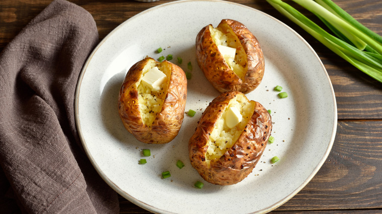 plate of basic baked potatoes