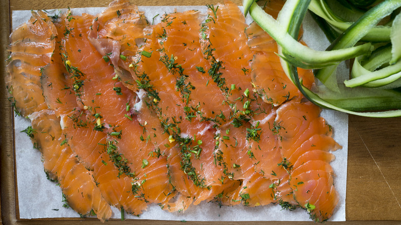 plate of Norwegian-style gravlax