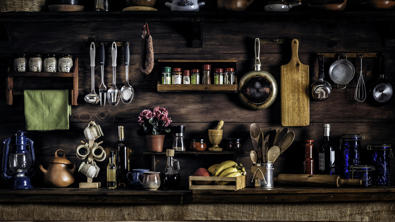 details of rustic kitchen
