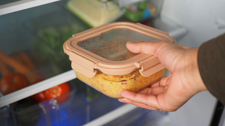 leftovers in storage container