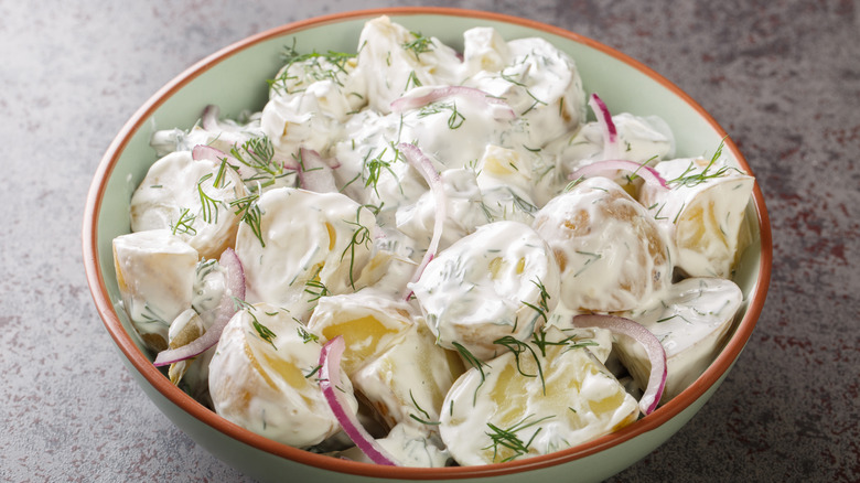 potato salad with red onions