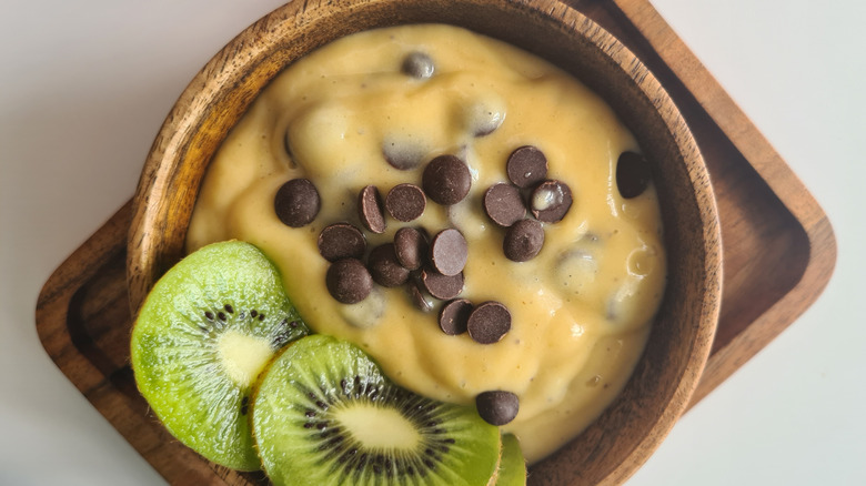 elevated dish of frozen banana ice cream