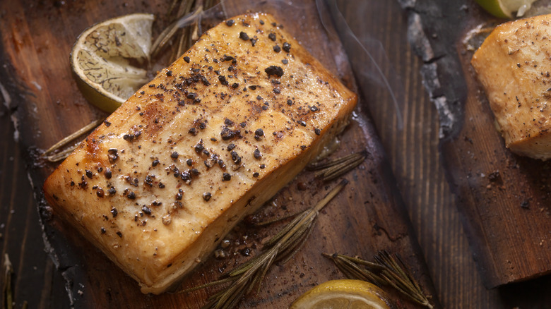 cooked salmon with spices