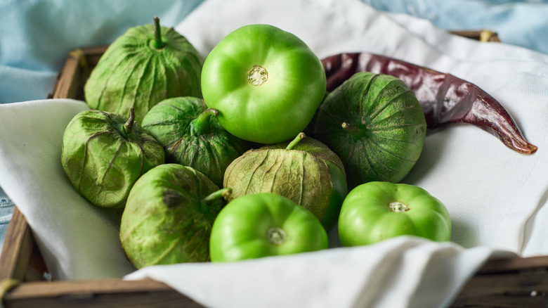 basket of tomatillos