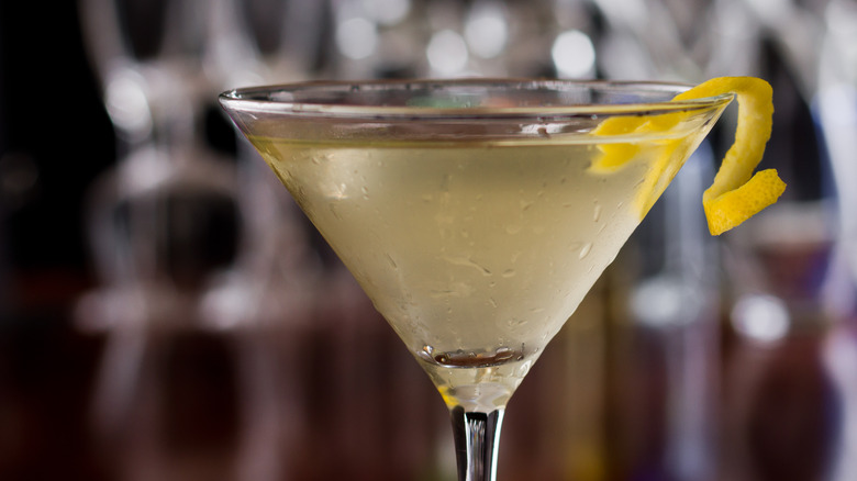 dirty martini with lemon twist