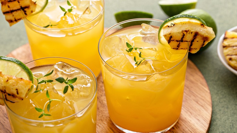tequila cocktails with grilled pineapple
