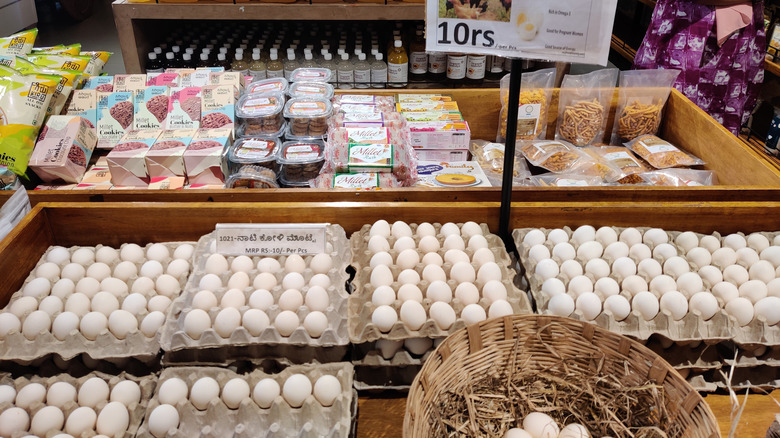 Shop selling eggs in India