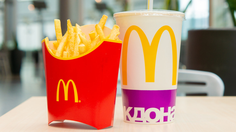 McDonald's fries and soda Russia