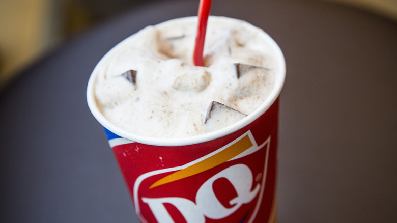 A dairy queen blizzard sitting on a counter