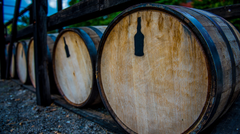 Charred oak bourbon barrels 
