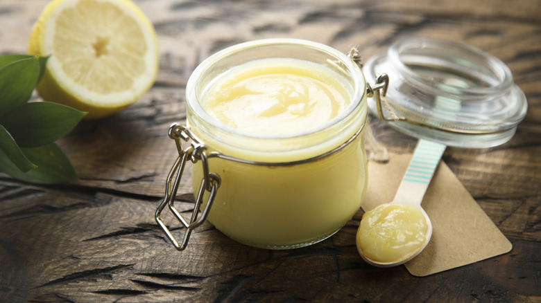 Jar of lemon curd