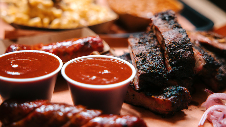 Pork ribs with BBQ sauce