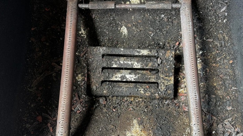 Dirty, clogged burner tubes on a gas grill