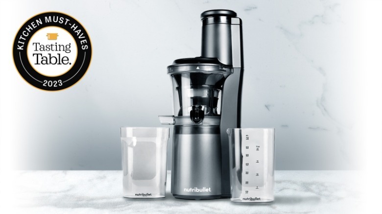 NutriBullet slow juicer on counter